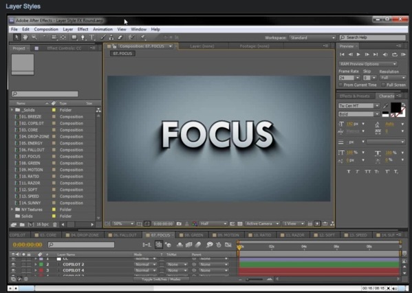 Free AE Project: Layer Styles :