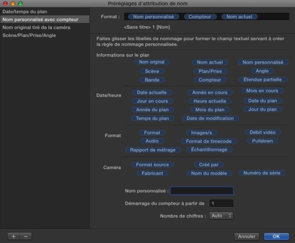 FCPX : renommer les clips par lot