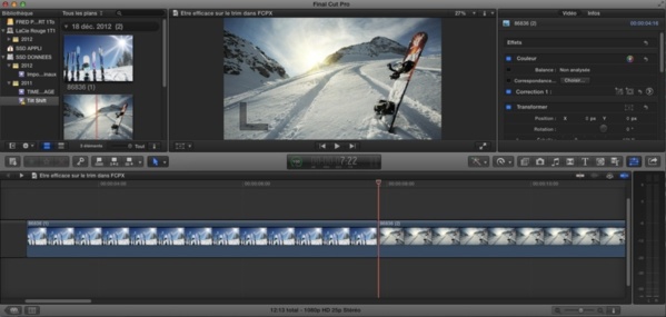 FCPX : monter efficacement, les raccourcis clavier