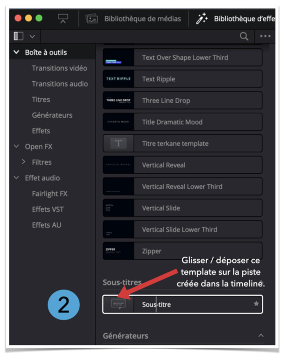 DaVinci Resolve : la gestion des sous-titres