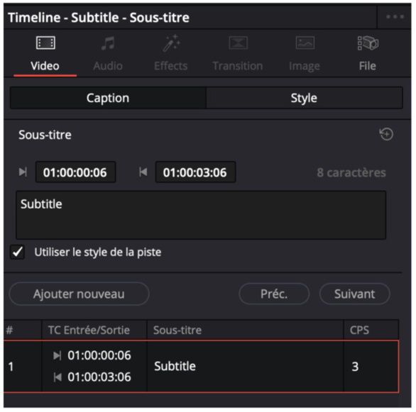 DaVinci Resolve : la gestion des sous-titres