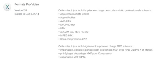 FCPX 10.1.4 : mise à jour du logiciel de montage d'APPLE