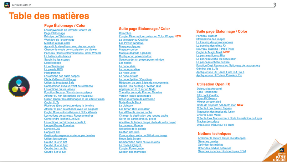 DAVINCI RESOLVE 20 : Se former à la Page Couleur