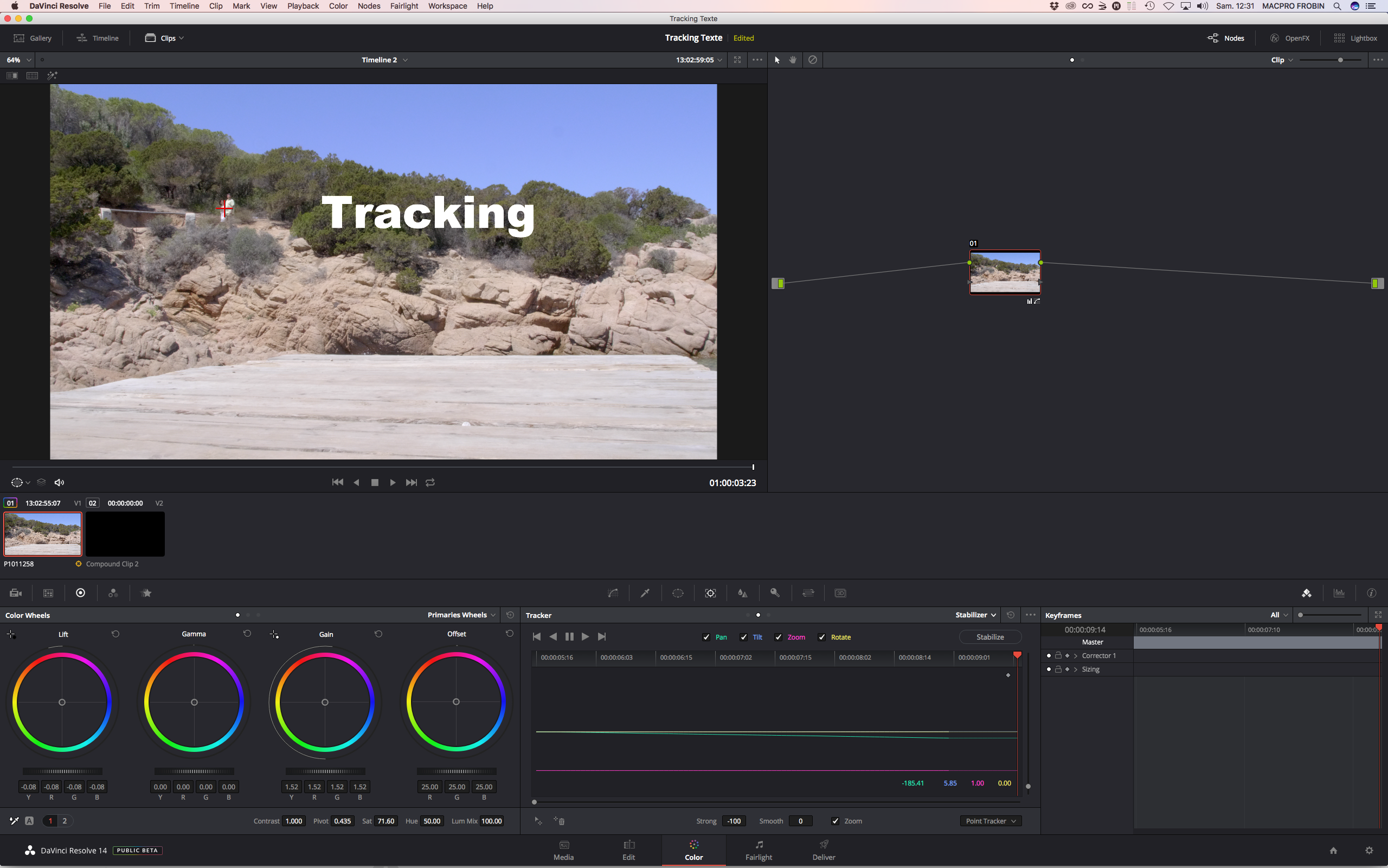 DaVinci Resolve 14 : Tracking de texte