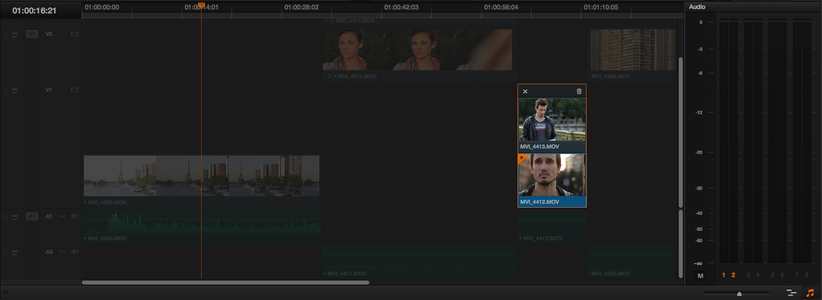 "Take Selector" sous DaVinci Resolve 10.1