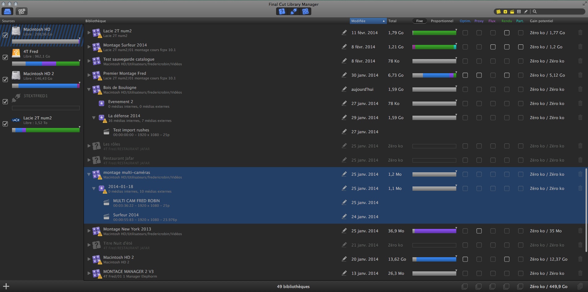 Ouvrir une Bibliothèque pour afficher les events et les projets.