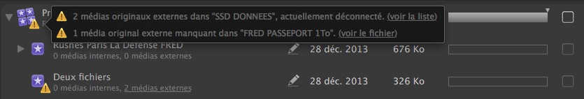 Médias originaux manquants