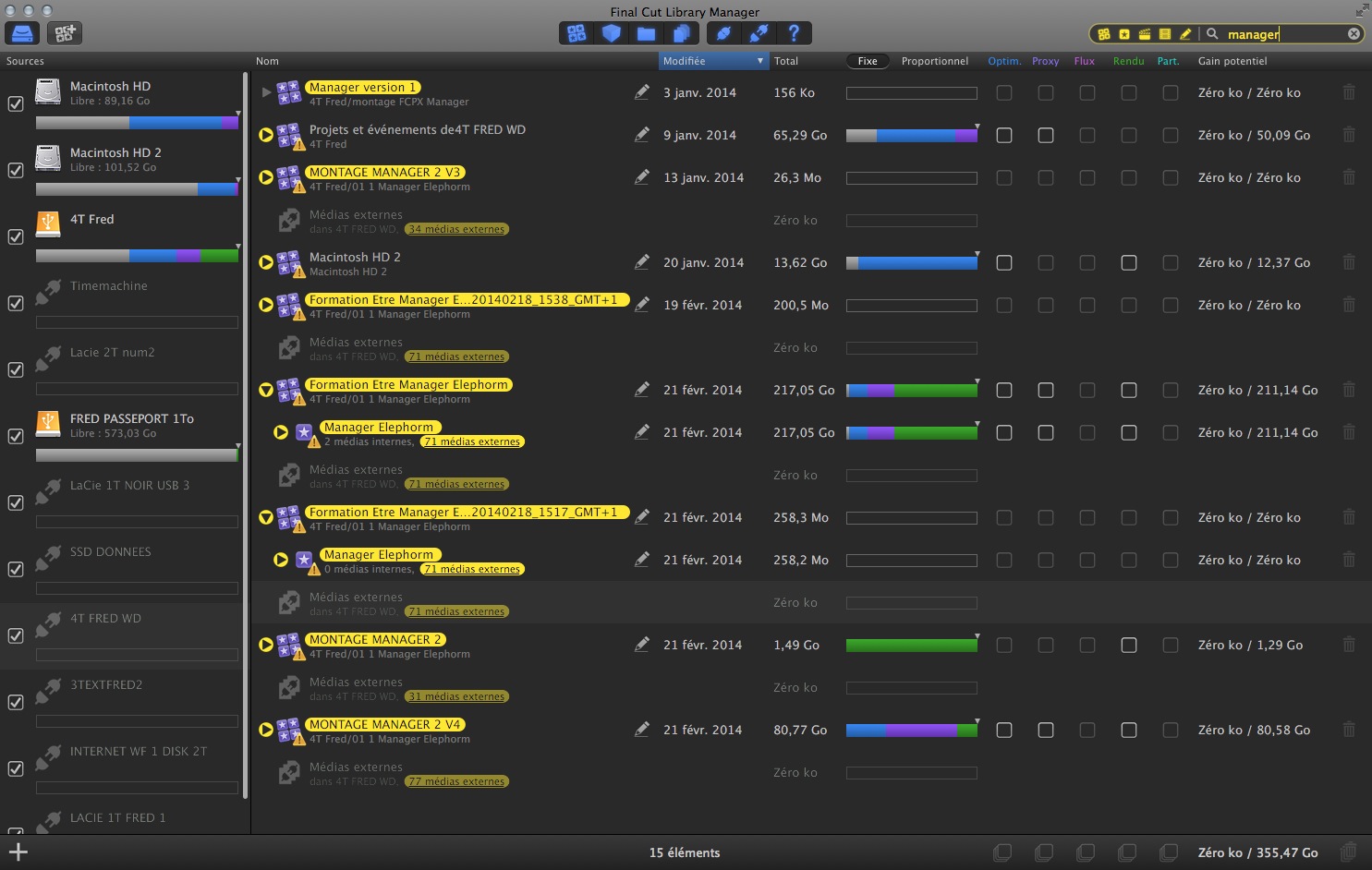 Recherche de Final Cut Library Manager 2.5
