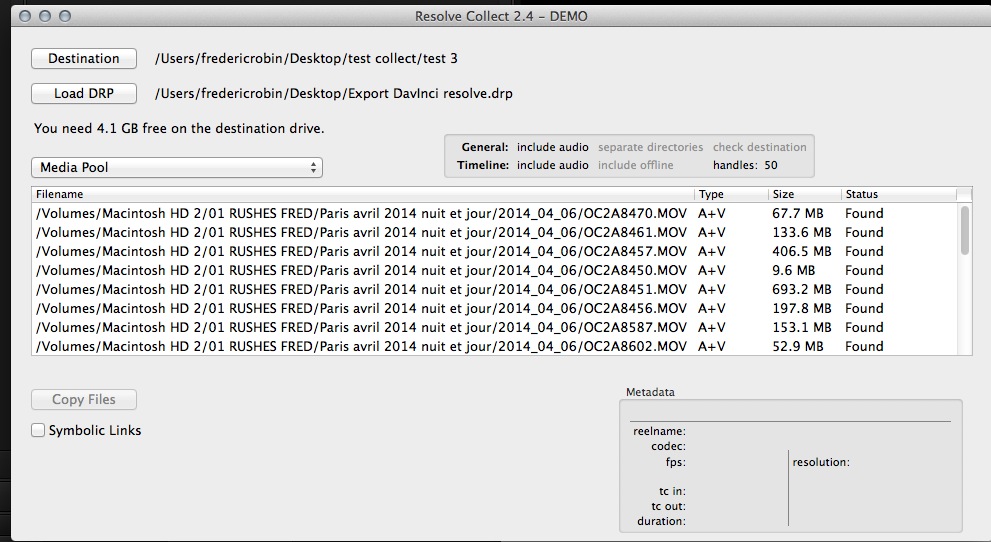 DaVinci Resolve : rassembler les médias d'un projet