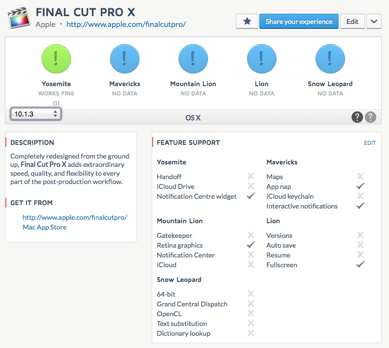 Mac OS X Yosemite : tester la compatibilité de vos logiciels.