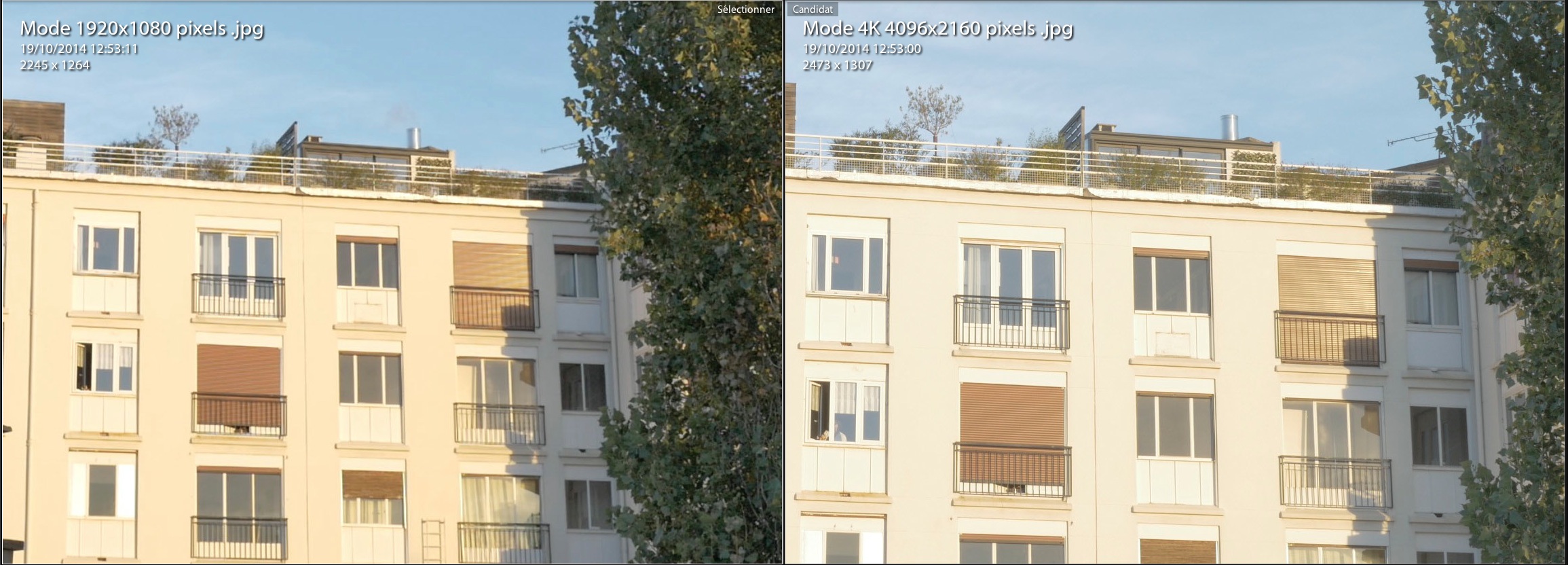 Comparaison Aliasing entre le Format HD et le 4K du Panasonic GH4