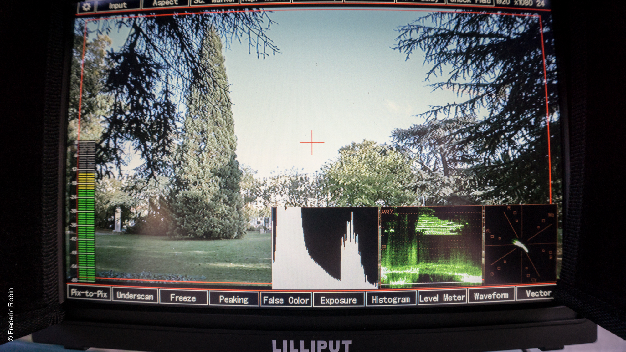 Affichage des scopes pour vérifier le signal issue d'une caméra.