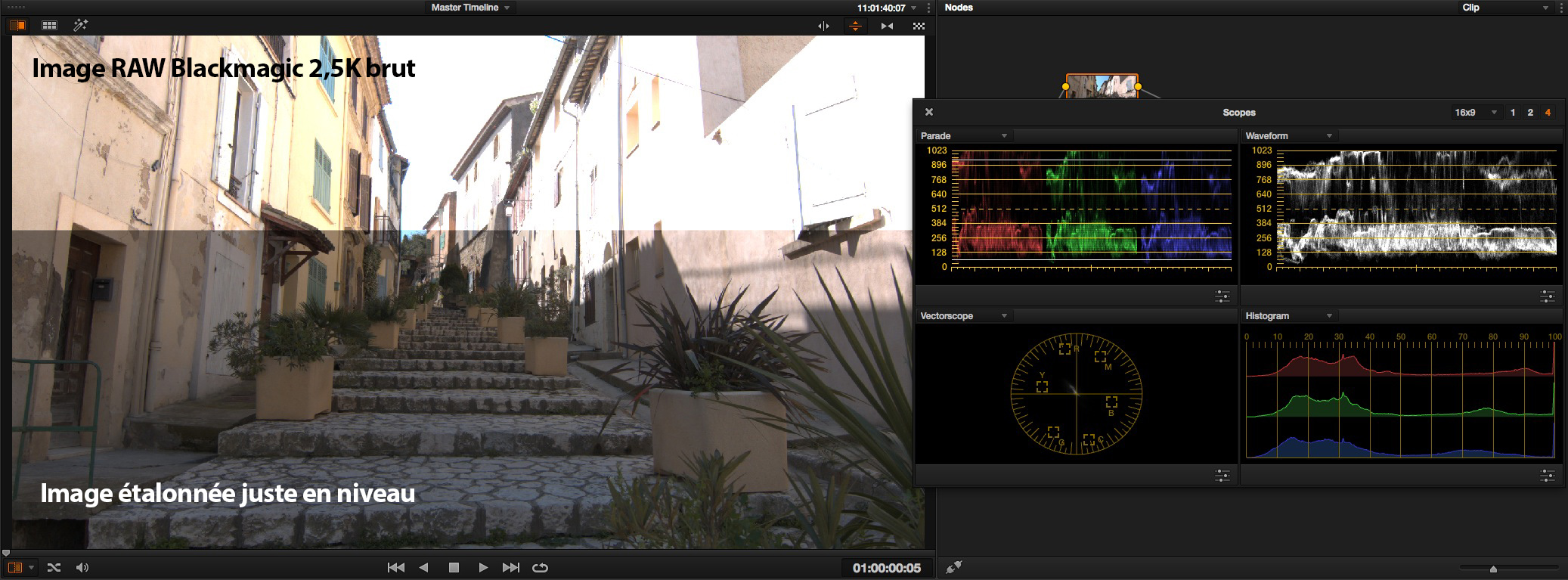 Exemple d'une image RAW avec une plage dynamique élevée dans les hautes lumières (crédit image Yoan Mollemeyer).