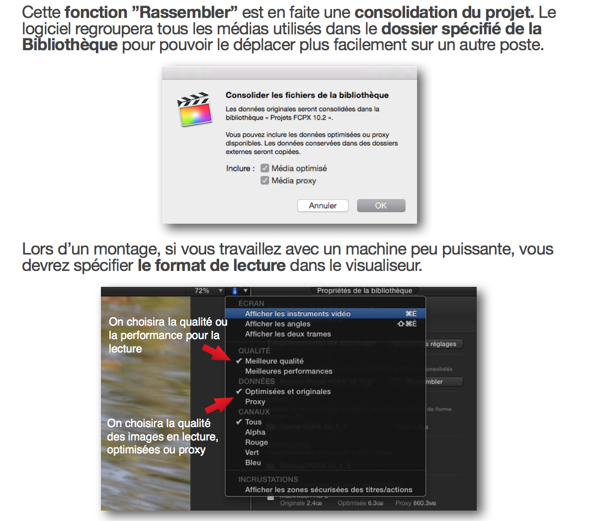 Consolidation sous FCPX 10.2