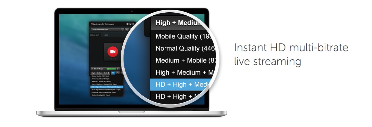 Logiciel Producer de Livestream.