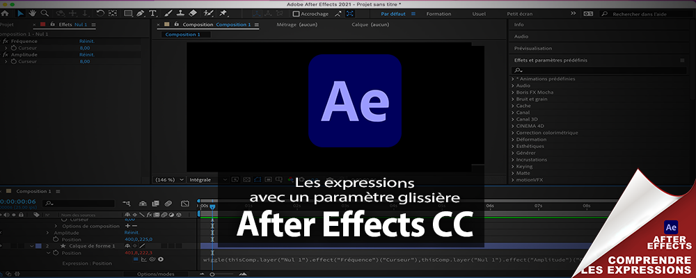 After Effects : les expressions avec le "paramètre glissière"