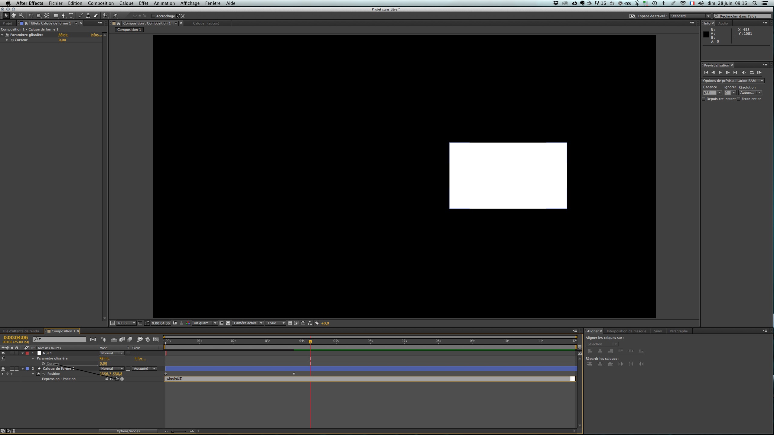 Lier un des paramètres d'une expression vers le paramètre curseur de la glissière.