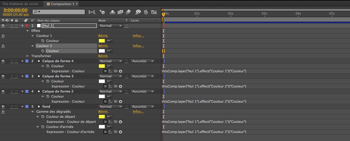 N'affichez que les options avec les expressions... touche E.