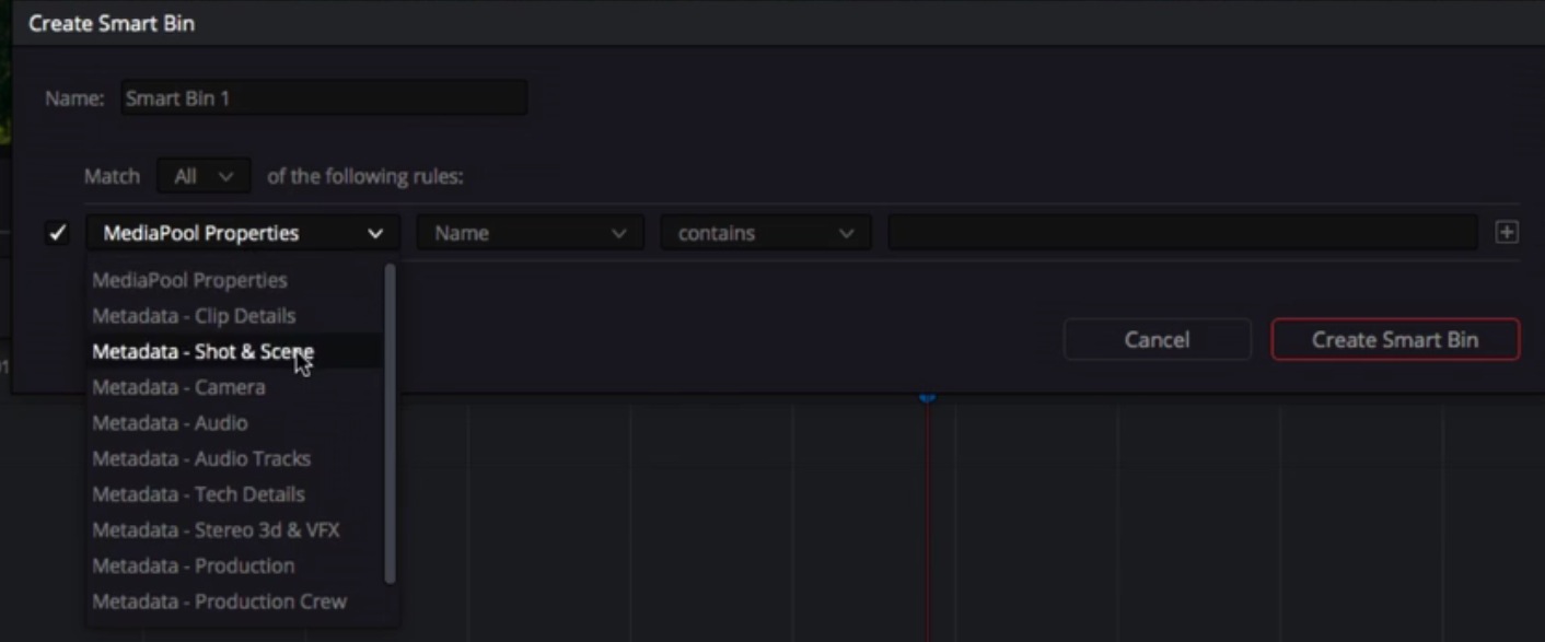 Utiliser les smart bins pour retrouver des clips et créer des dossiers de rangement.