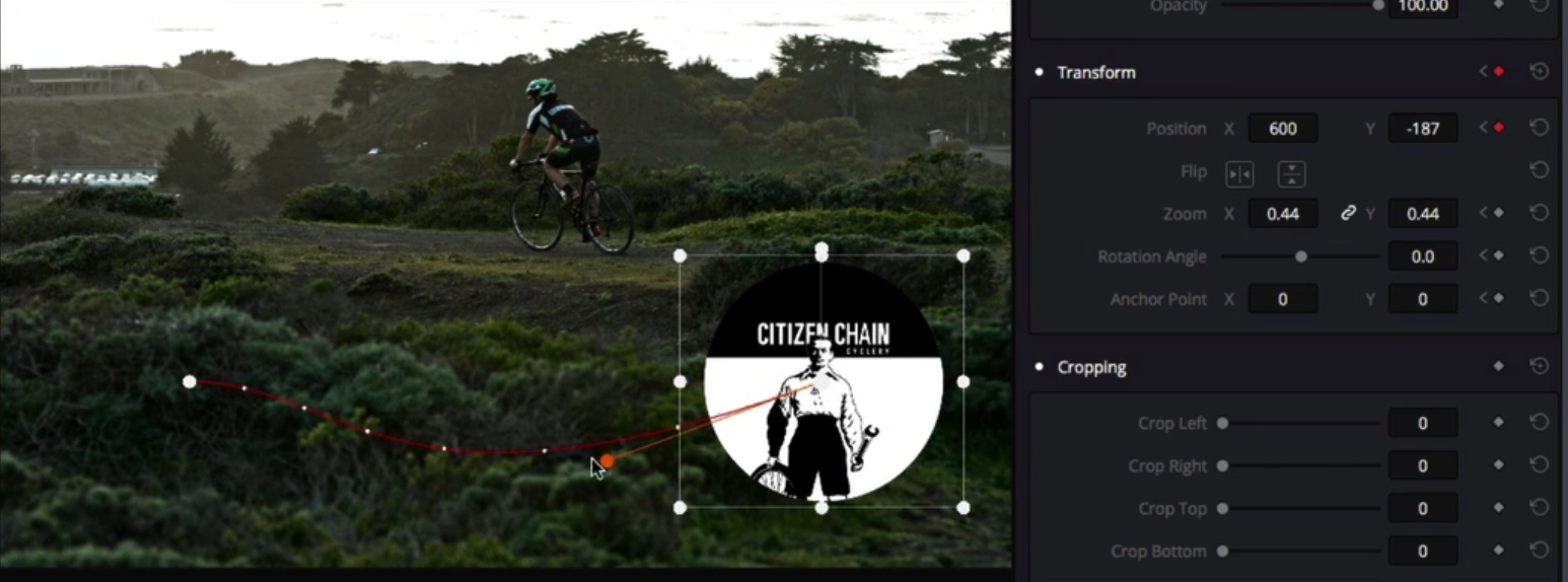 Programmer un effet directemnt dans le visualiseur avec les points de contrôle.