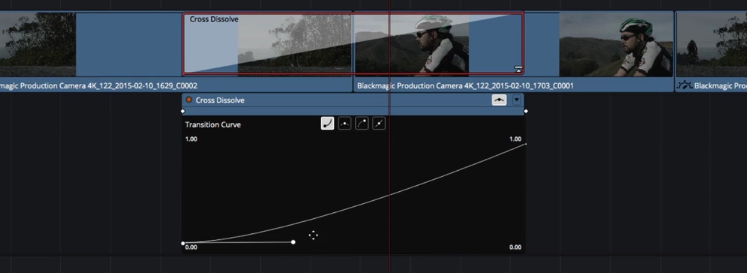 Régler les courbes de la transition directement dans les options.
