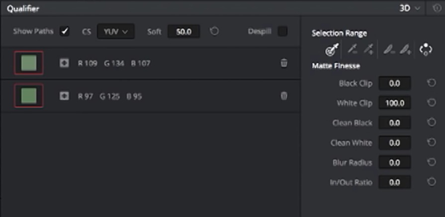 Nettoyer la couche alpha du qualifier.