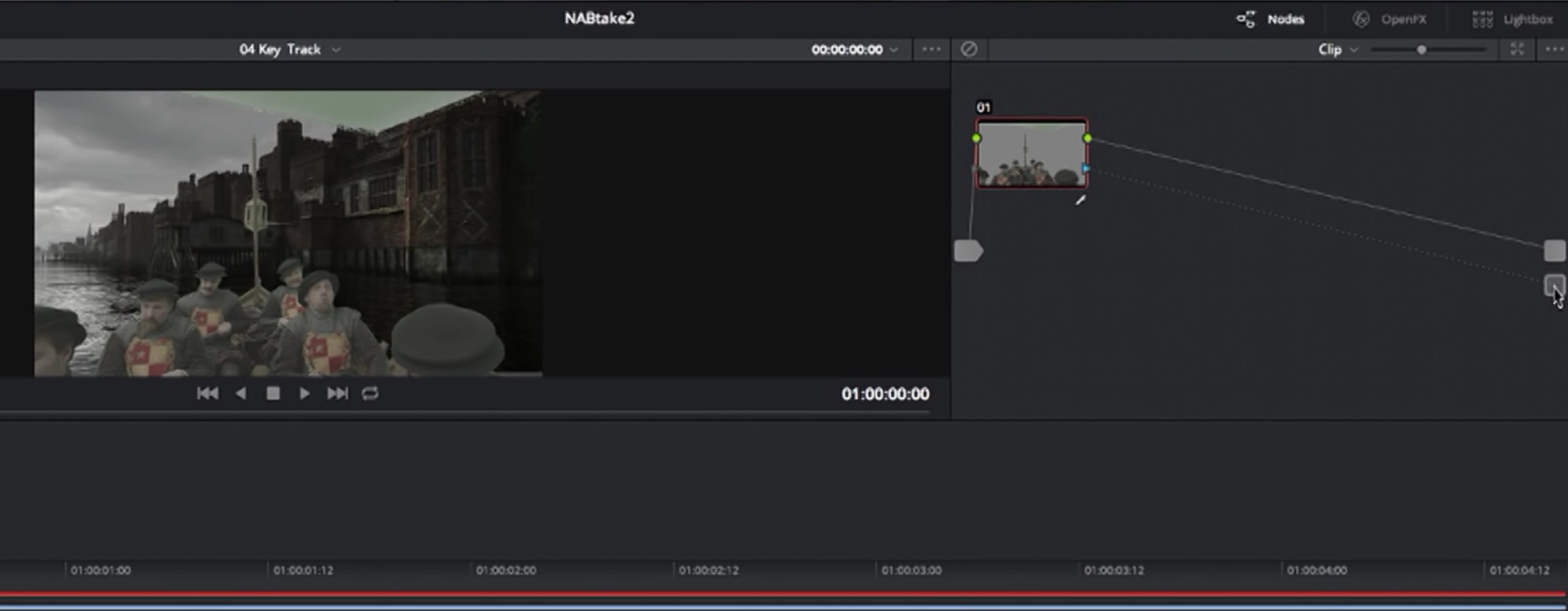 Reliez la sortie Alpha du node  Chroma Key sur la sortie Background du Resolve.