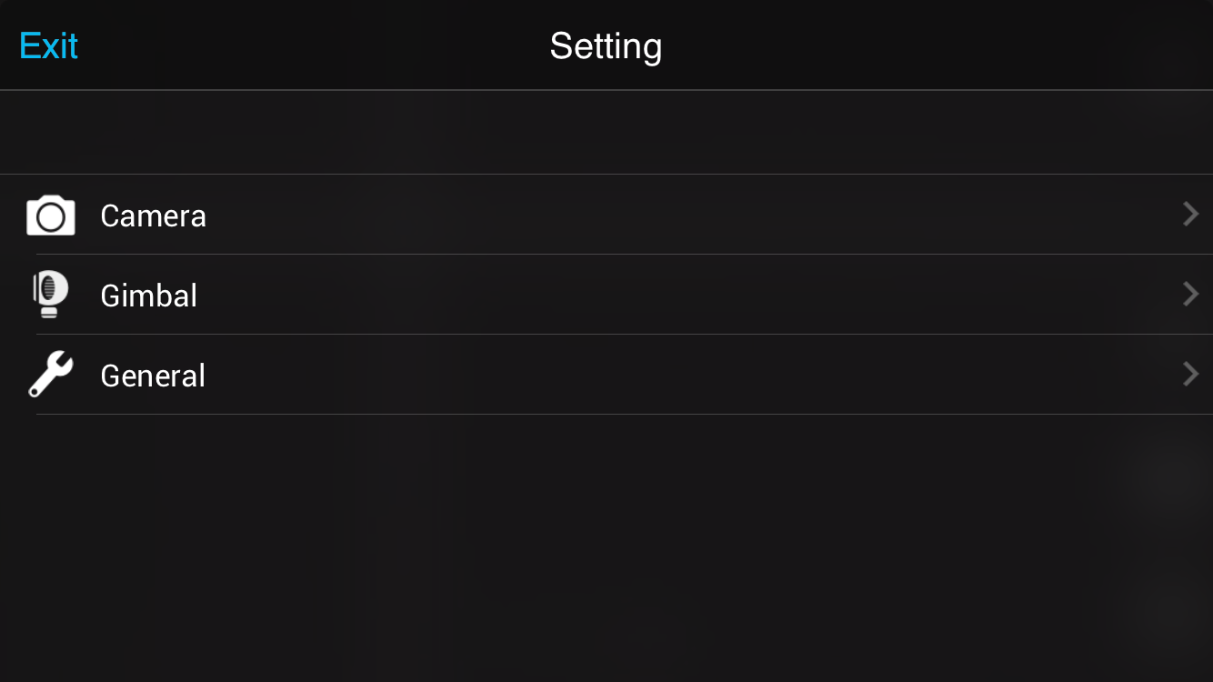 Réglages des paramètres de l'osmo de DJI