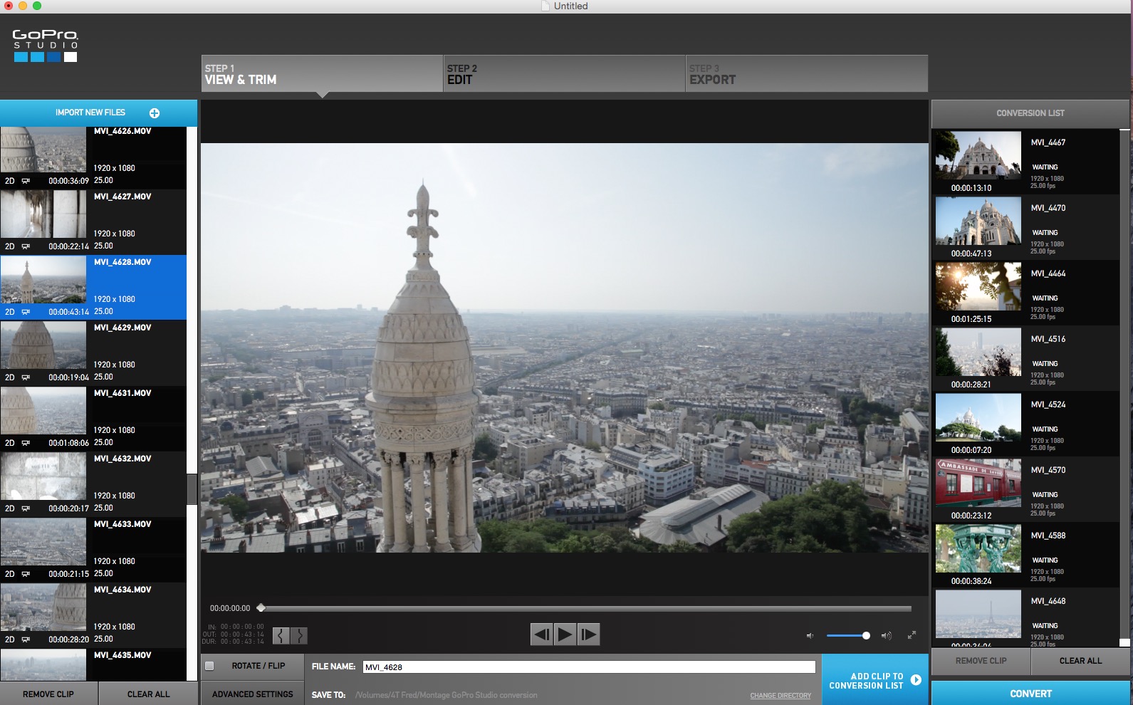 Le logiciel de montage GoPro Studio