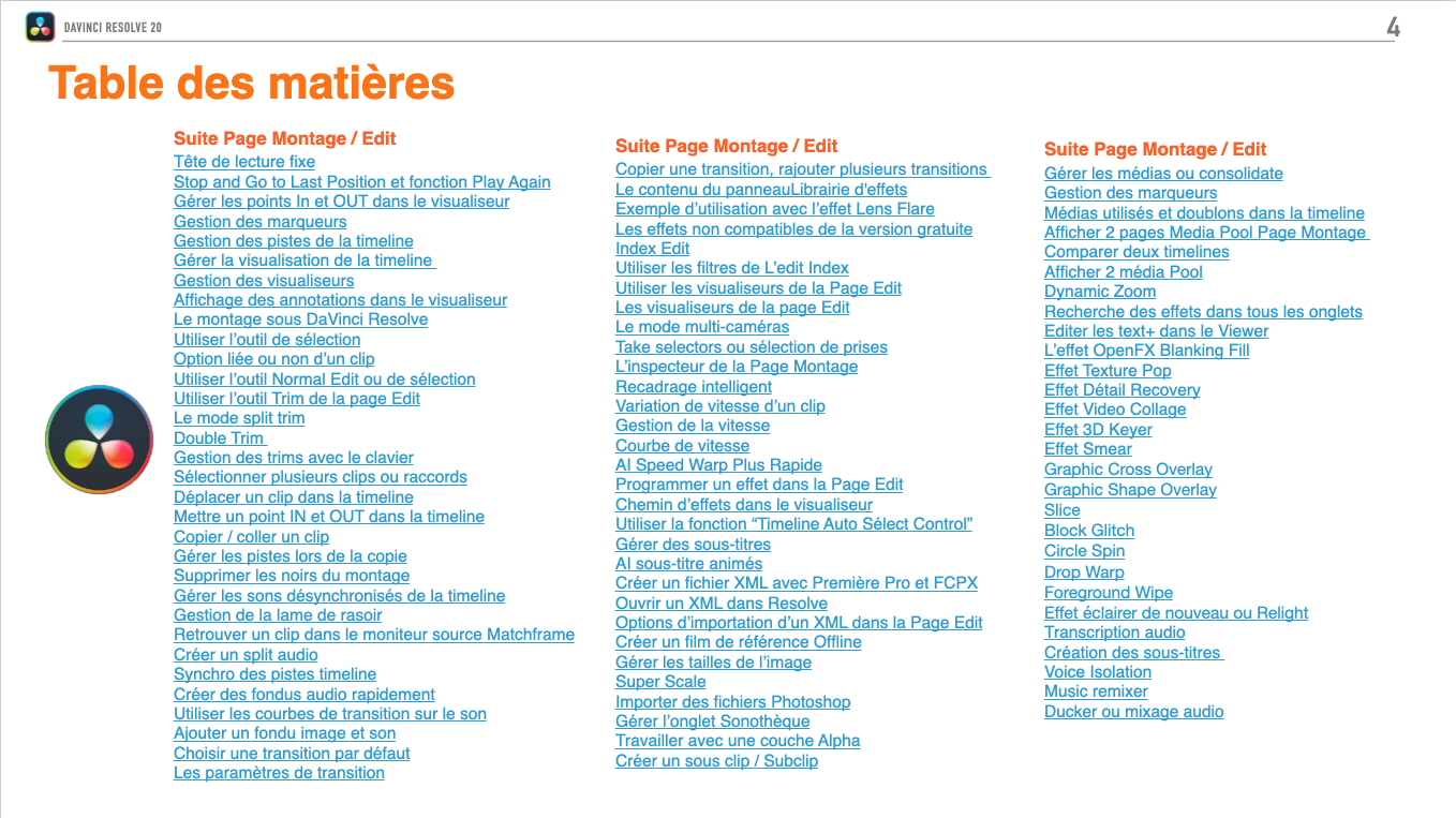 DAVINCI RESOLVE 20 : Se former à la Page Montage