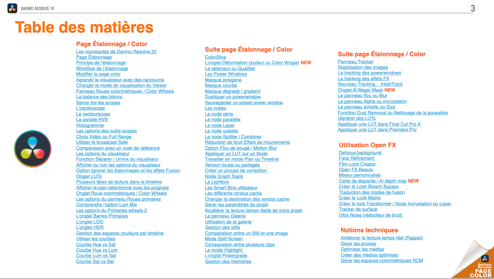 DAVINCI RESOLVE 20 : Se former à la Page Couleur
