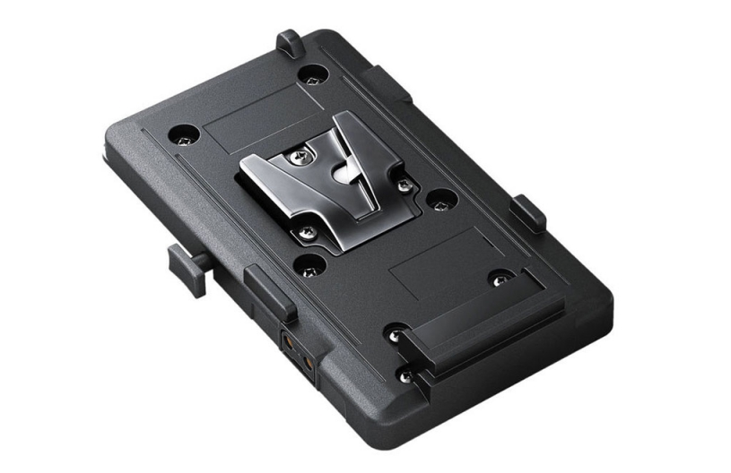 Plateau d'alimentation V-Mount pour les caméras URSA de Blackmagic.