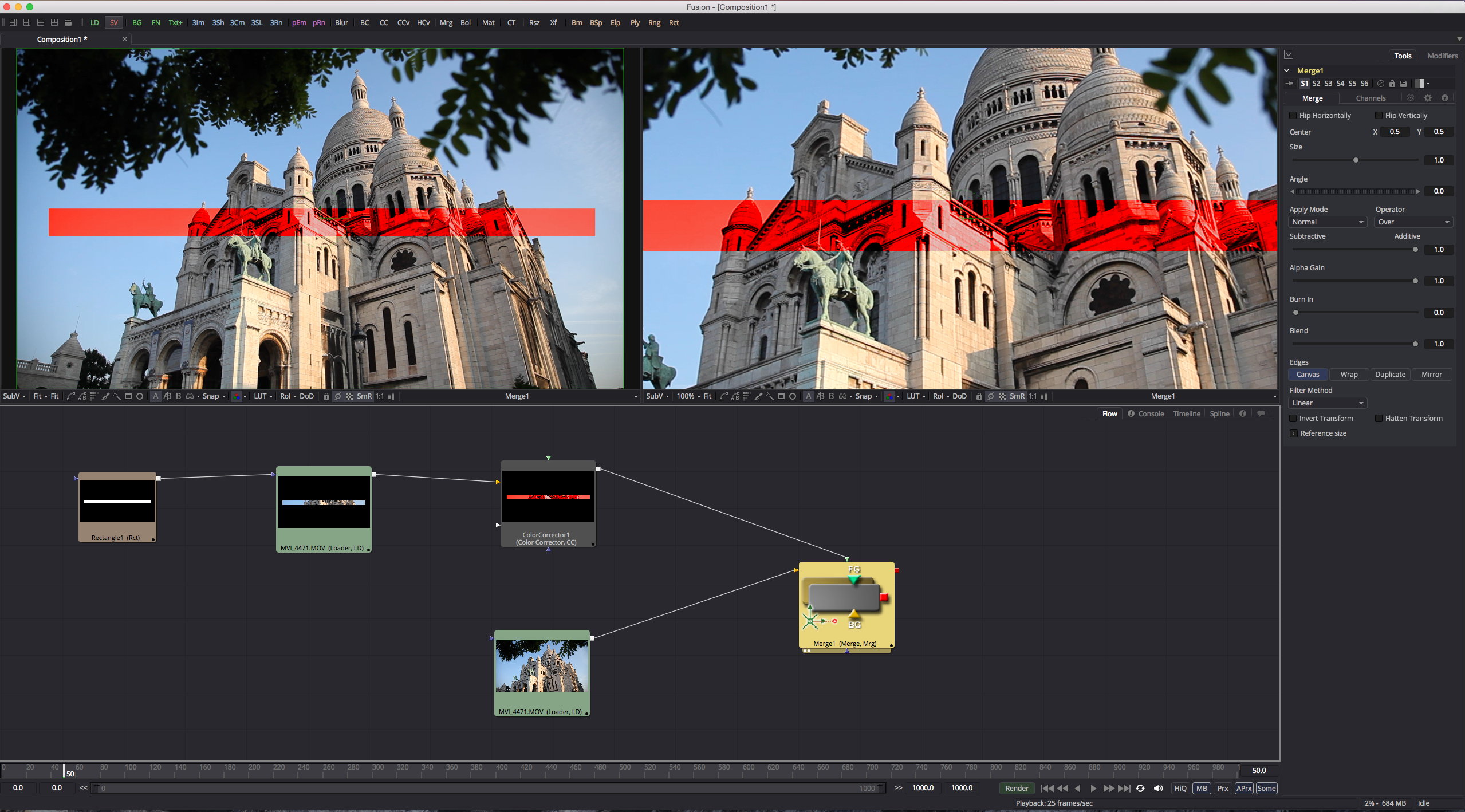 Exemple de compositing sous Fusion 8
